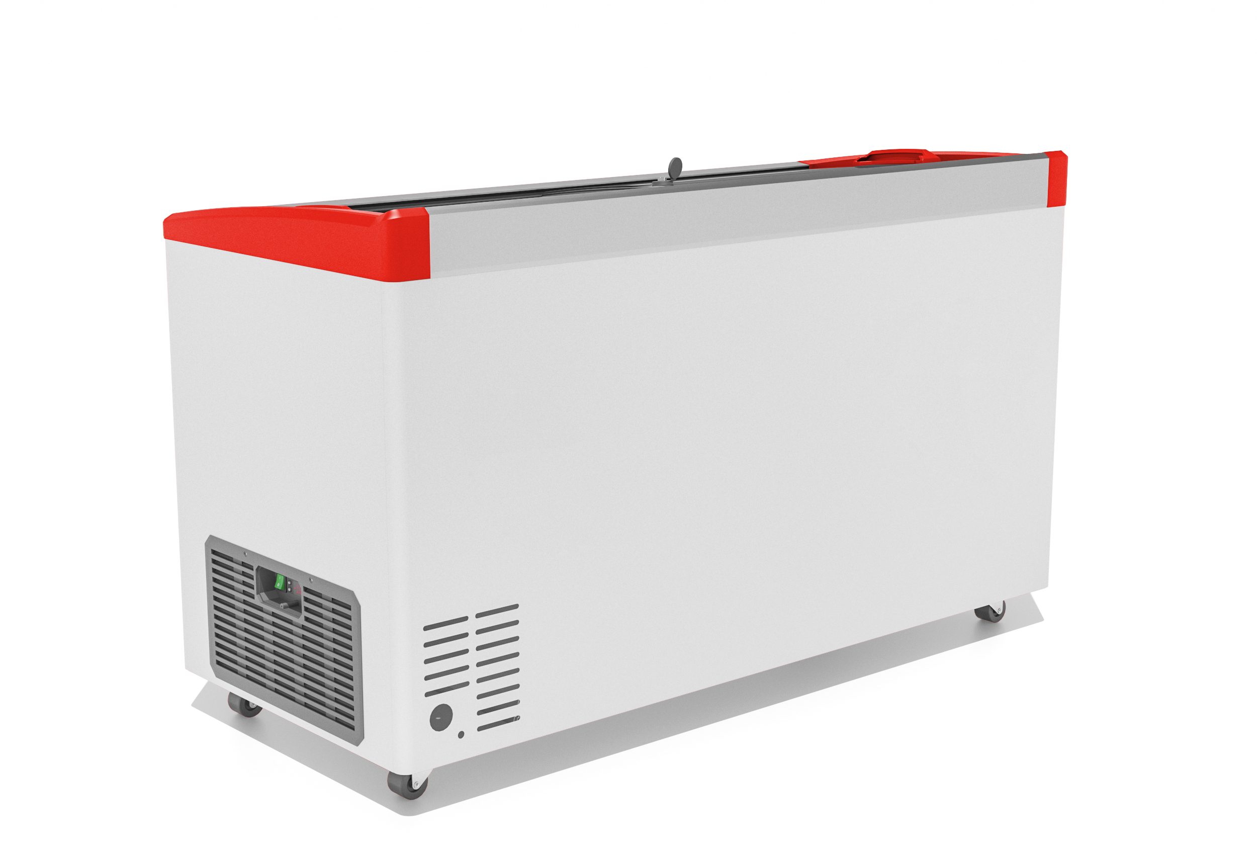 Фото Морозильный ларь Gellar FG 500 E красный V25 (алюминиевая рамка) 3