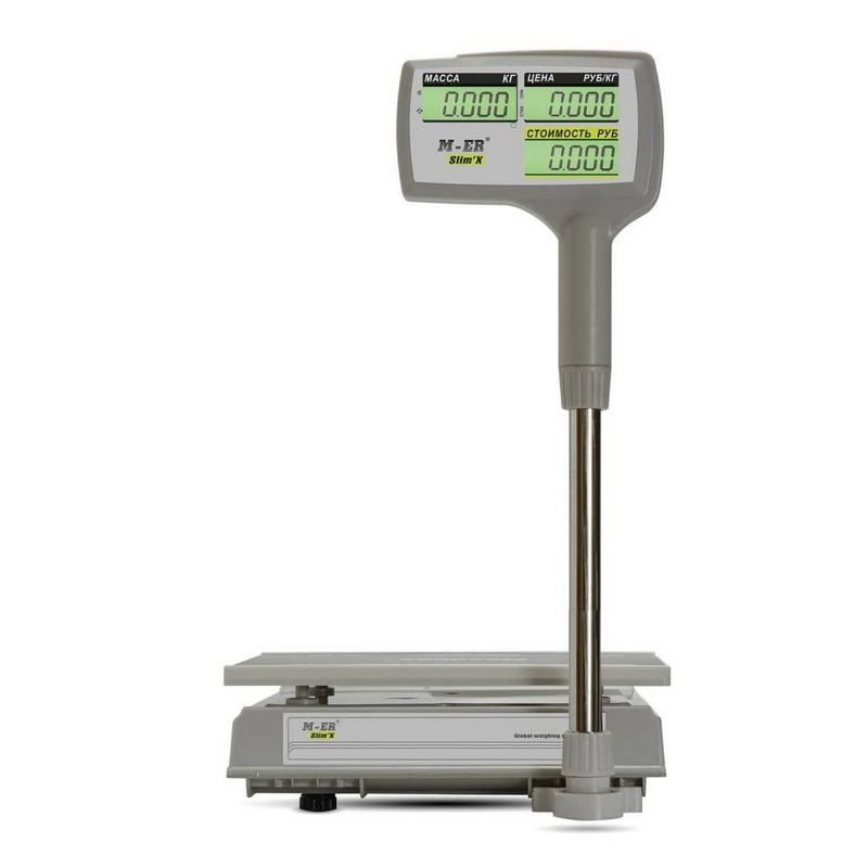Фото Весы торговые MERTECH M-ER 326 ACPX-15.2 "Slim'X" LCD Белые (по 4 в коробке) 1