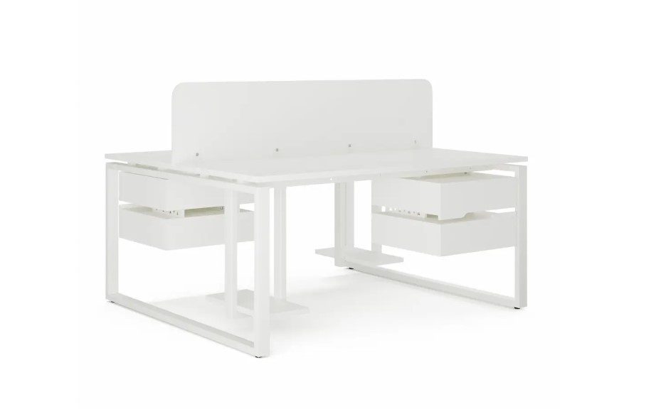 Фото Стол офисный КОБОР O1/2-140/140 white/premium 1