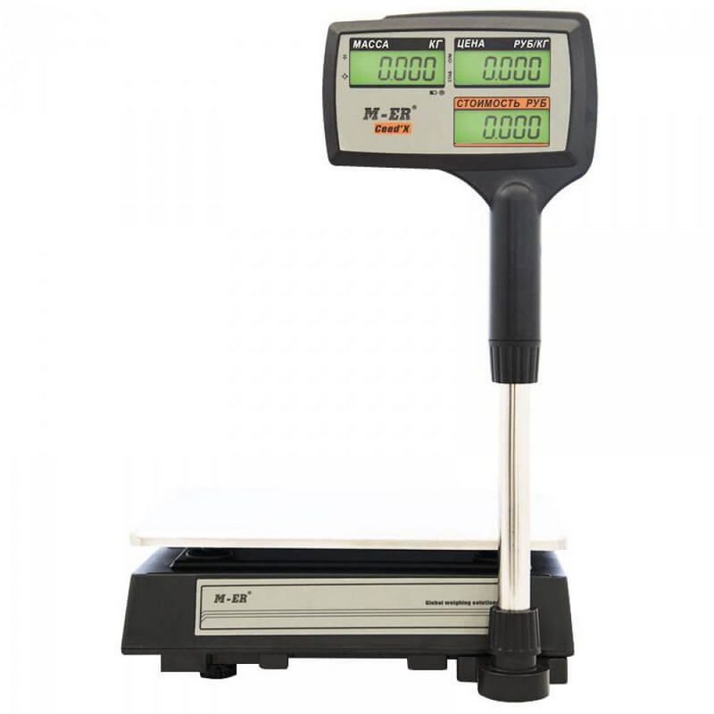 Фото Весы торговые MERTECH M-ER 327ACPX-32.5 LCD Black (по 4 в коробке) 1