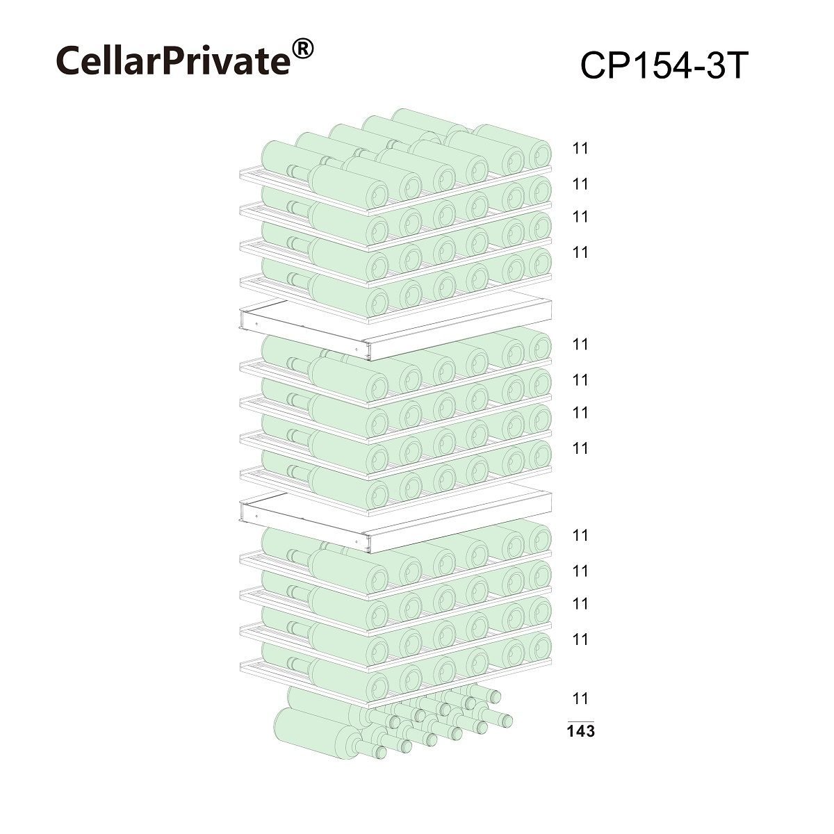 Фото Шкаф винный Cellar Private — арт. CP154-3T 17