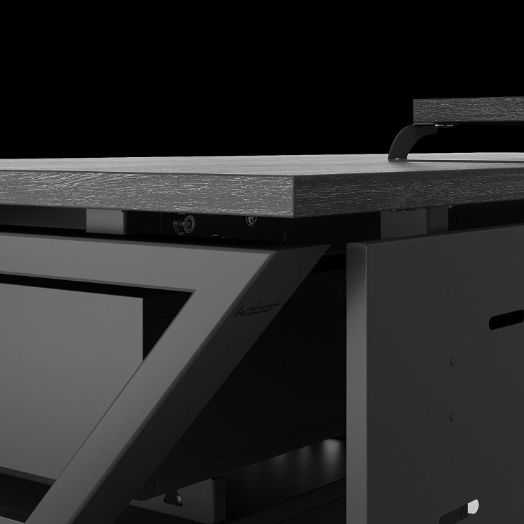 Фото Стол офисный КОБОР W-140/60 black/wood 3