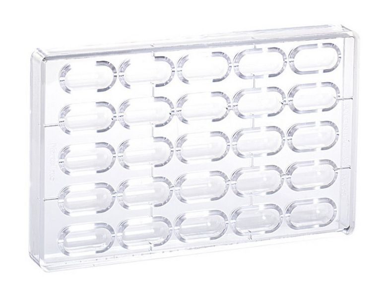 Фото Форма для конфет Martellato Pill L 275 мм, B 175 мм, H 26 мм (ячейка 40,5х18х16 мм) — арт. MA1016 2