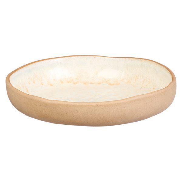 Фото Тарелка Kunstwerk Grasp D 190 мм, H 40 мм, бежевая — арт. 20734/beige 1