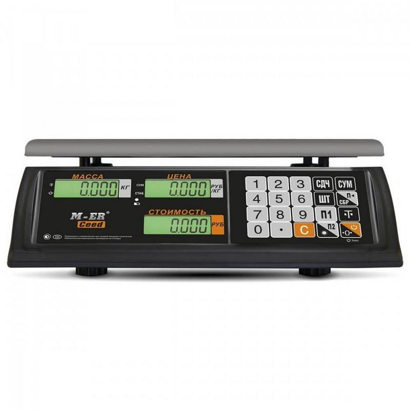 Фото Весы торговые MERTECH M-ER 327 AC-15.2 "Ceed" LCD Черные (по 4 в коробке) 1