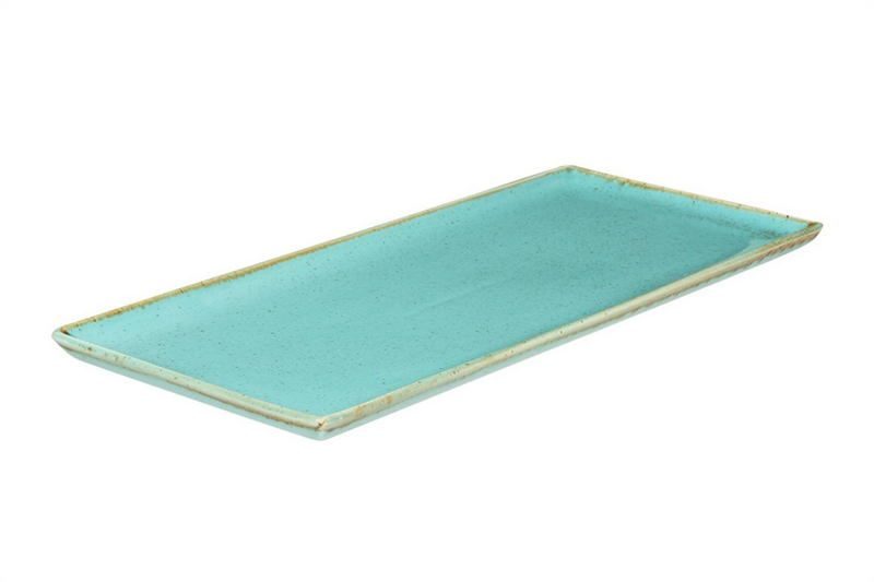 Фото Блюдо прямоугольное Porland Seasons Turquoise 35*16 см — арт. 358836 бирюзовый 1