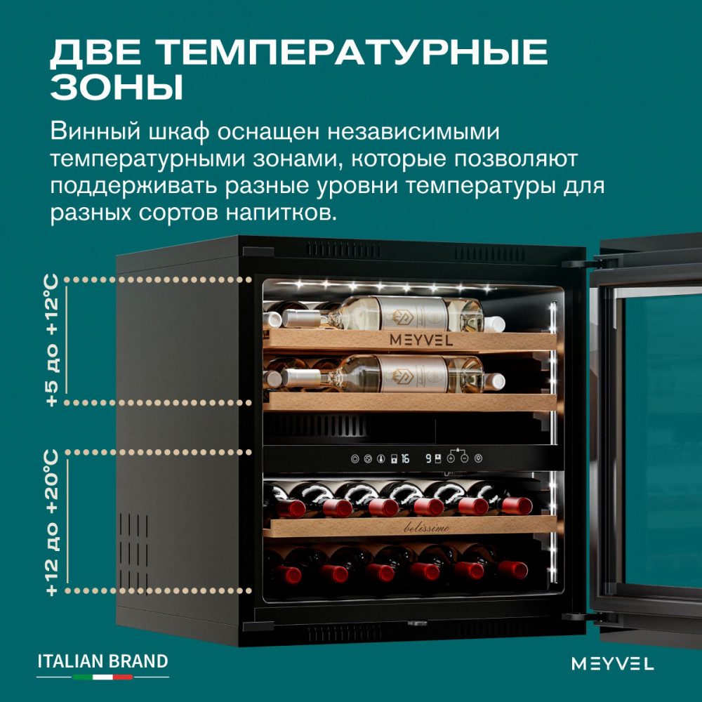 Фото Шкаф винный Meyvel MV26PRO-KBB2 компрессорный 5