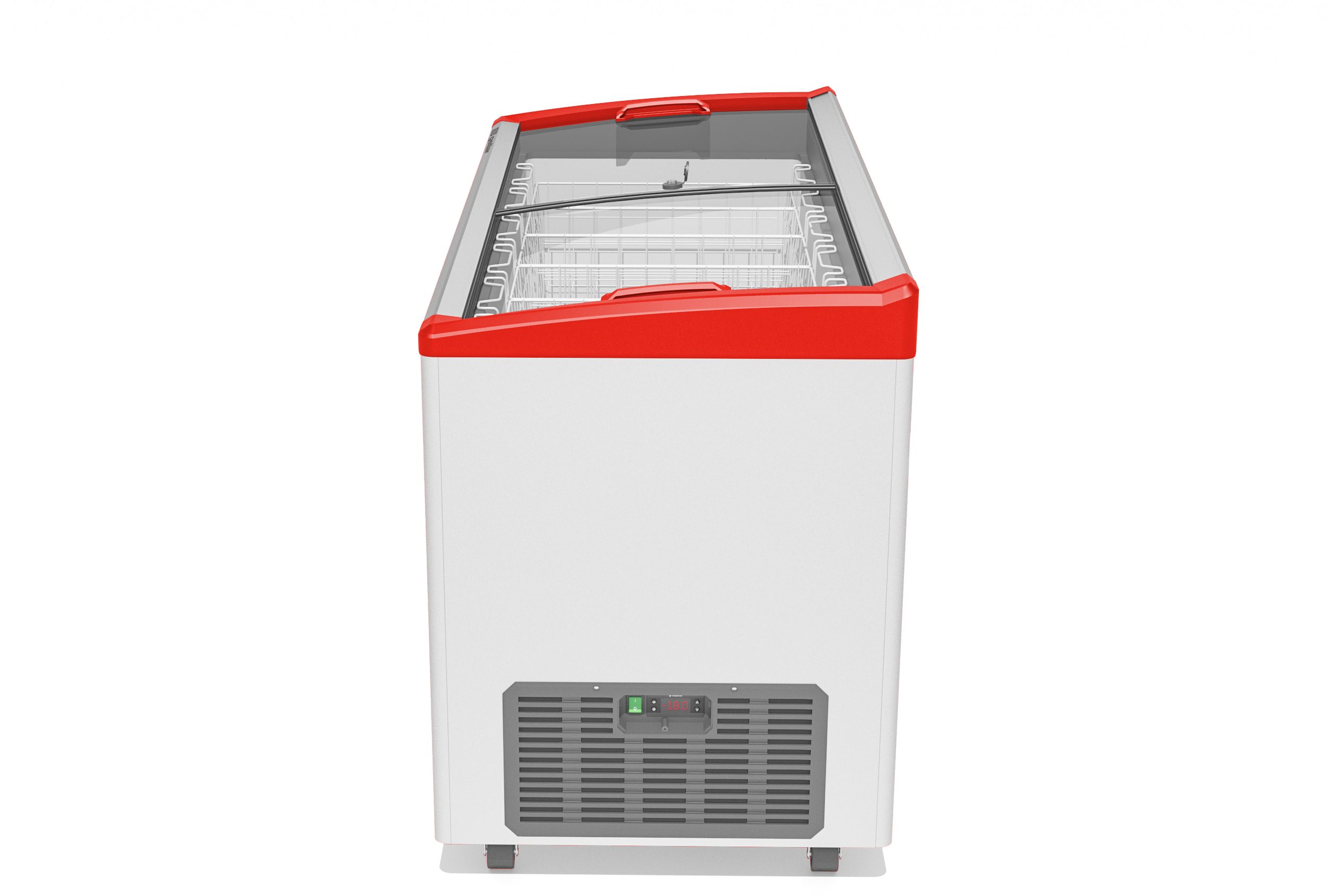 Фото Морозильный ларь Gellar FG 500 E красный V25 (алюминиевая рамка) 1