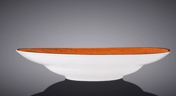Фото Тарелка Wilmax Splash оранжево-белая 350 мл, D 255 мм — арт. WL-667327/A 1