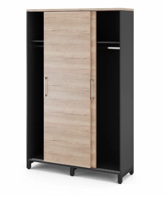 Фото Гардеробный шкаф купе КОБОР HG-120/60/M black/natural 2
