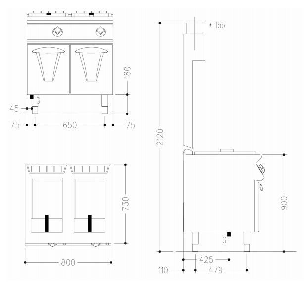 Фото Фритюрница газовая Mareno NF78G15T 1