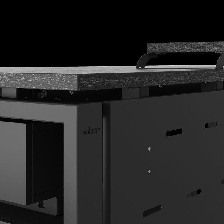 Фото Стол офисный КОБОР P-160/70 black/wood 3