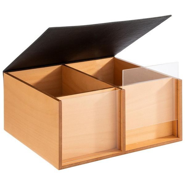 Фото Емкость для закусок APS Toast Box H 160 мм, L 360 мм, B 335 мм бежевая, черная артикул 11713 1