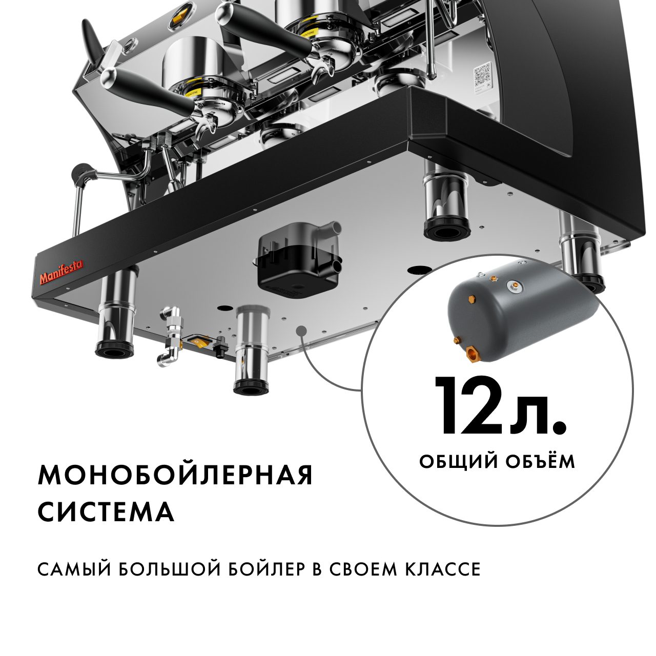 Фото Кофемашина рожковая полуавтоматическая Manifesta Evoluzione Black — арт. MEGR2 7