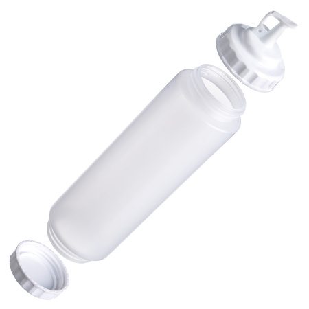 Фото Емкость для соуса Gastroplast 1000 мл, D 75 мм, H 295 мм, 2 крышки (белые), прозрачная артикул 79698 1