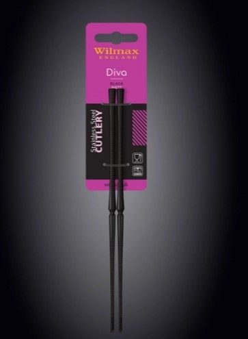 Фото Палочки Wilmax Diva матово-черные L 230 мм (на блистере) — арт. WL-999590/2B 1