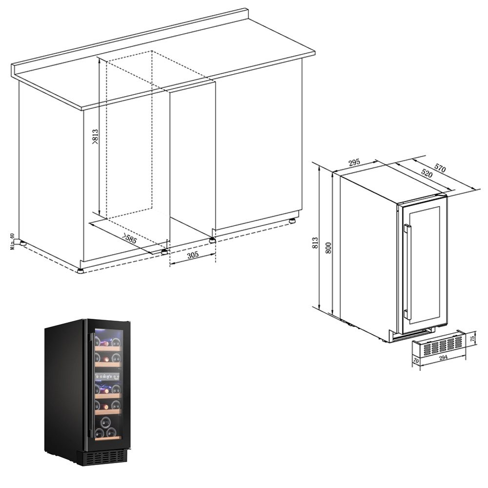 Фото Шкаф винный Temptech — арт. PRESX30DB 2