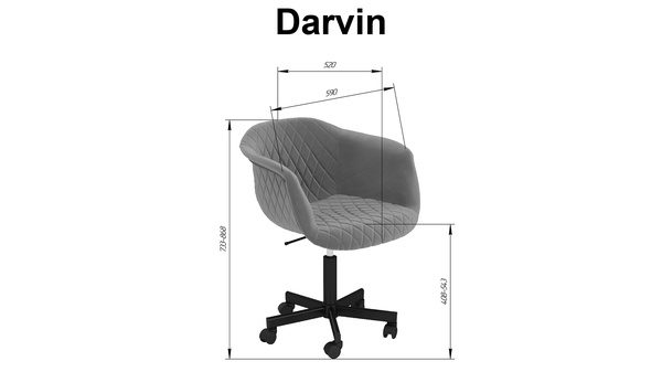 Фото Кресло Sheffilton Darvin tvel43 (тк. velutto 43) 1