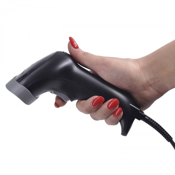 Фото Ручной сканер штрих-кодов MERTECH 1300 GS P2D USB, USB эмуляция RS232 black 3m cable 6
