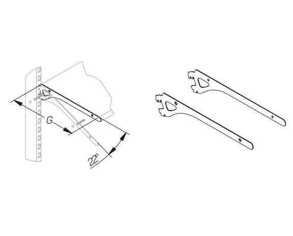 Кронштейн для полок Stahler глянец, RAL 8017