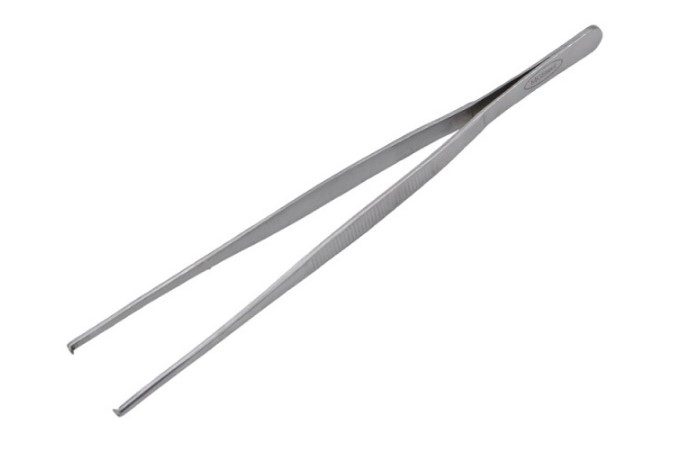 Фото Пинцет MGSteel L 250 мм прямой, прямой кончик с зубцами артикул 70419 1