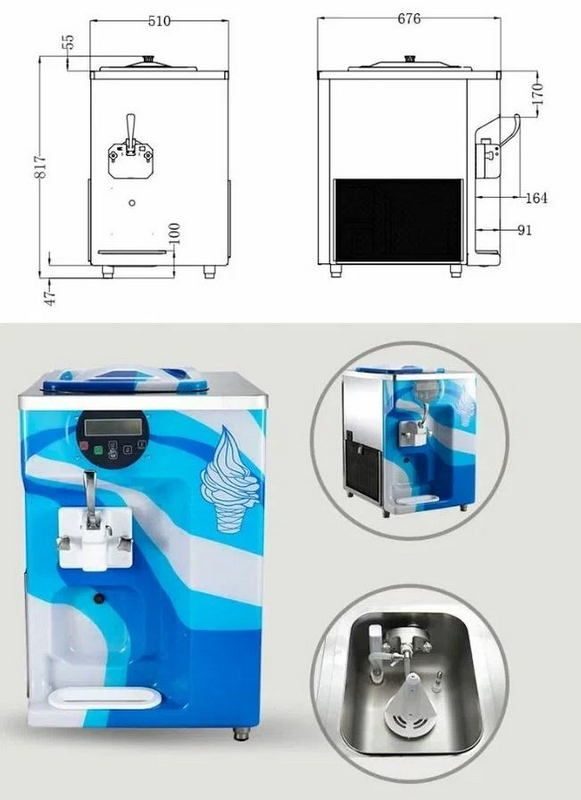 Фото Фризер для мягкого мороженого PASMO Ice Cream Machine — арт. S111 blu&white 2