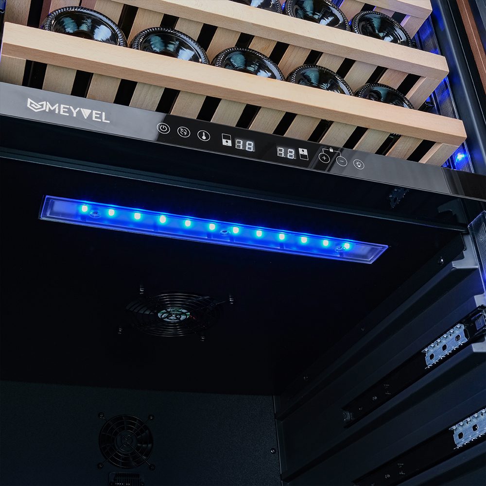 Фото Шкаф винный Meyvel MV99PRO-KBT2 (Итальянский орех) компрессорный 8