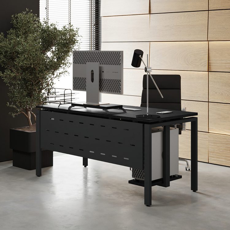 Фото Стол офисный КОБОР P-160/70 black/wood 7