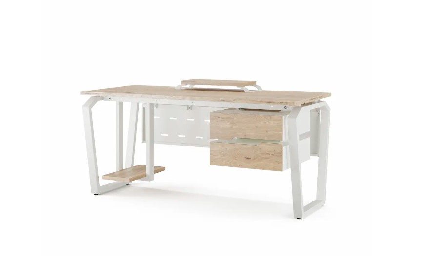Фото Стол офисный КОБОР TB-160/70 white/natural 4