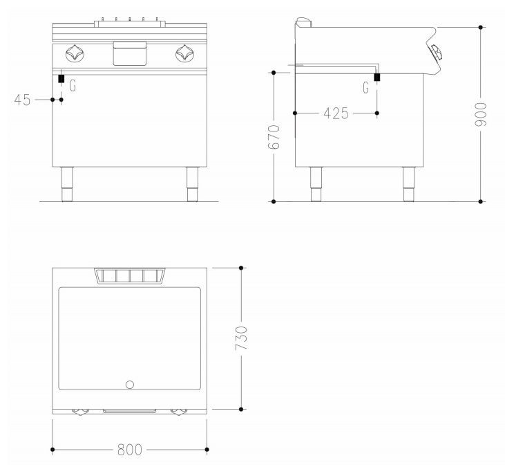 Фото Поверхность жарочная газовая Mareno NFT78GL 1
