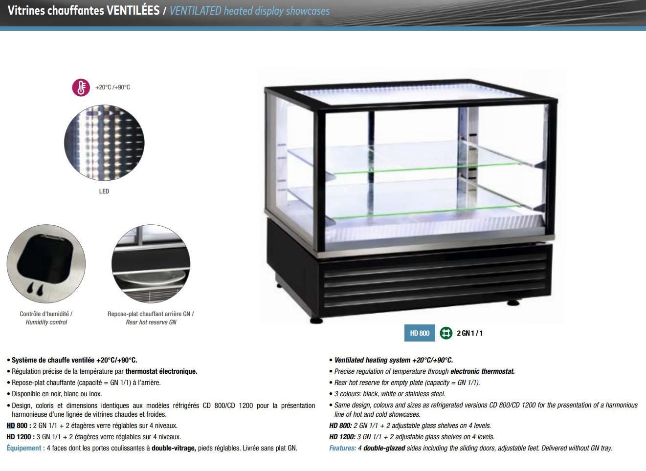 Фото Витрина тепловая настольная ROLLER GRILL HD 1200 (цвет черный) — арт. HD 1200 черный 1