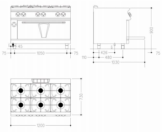 Фото Плита газовая Mareno NC7FGM12G 1