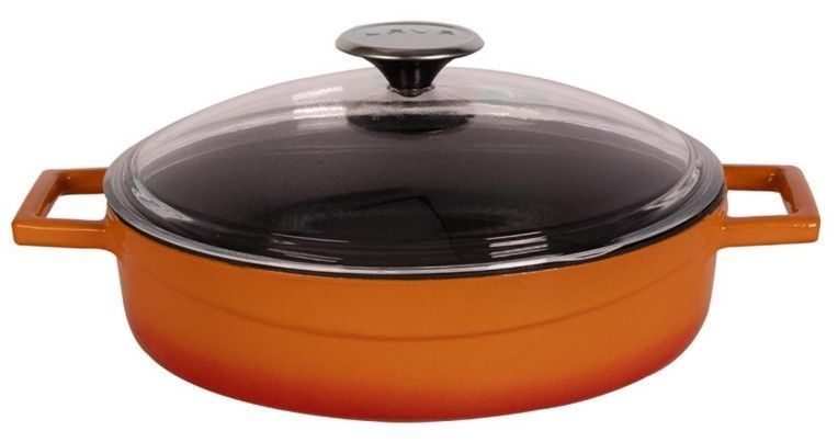 Фото Кастрюля LAVA GLAZE SERIES 2,47 л, D 240 мм, H 75 мм оранжевая — арт. LV Y ST 24 K3 O 2