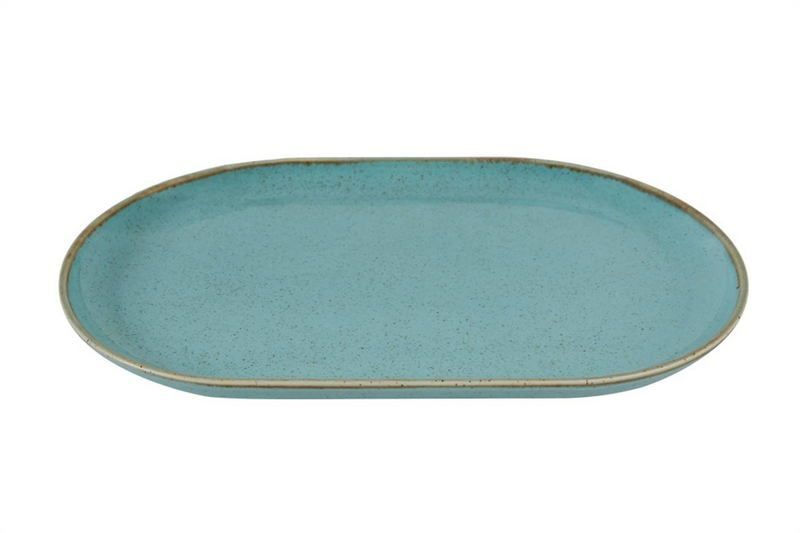 Фото Блюдо овальное Porland Seasons Turquoise 32х20 см — арт. 118132 бирюзовый 1