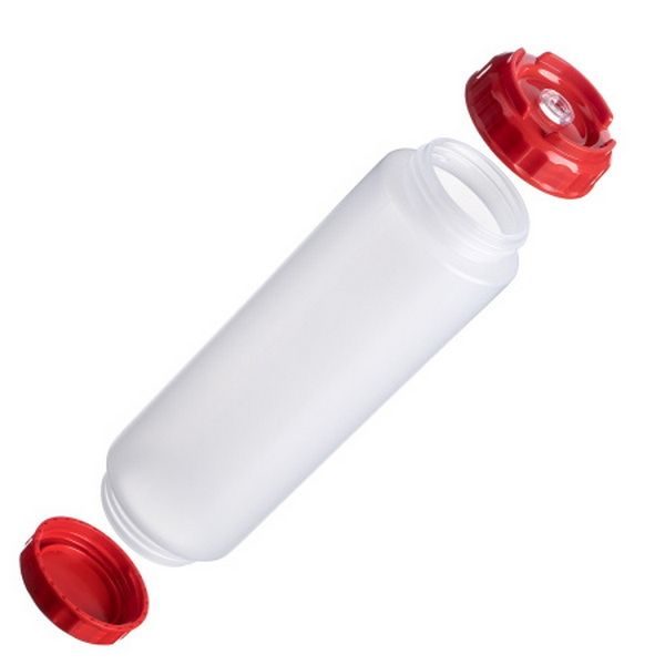 Фото Емкость для соуса Gastroplast 1000 мл, D 75 мм, H 257 мм, 2 крышки носик, прозрачная артикул 79711 1