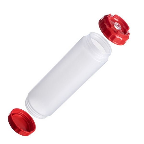 Фото Емкость для соуса Gastroplast 750 мл, D 70 мм, H 237 мм, 2 крышки носик, прозрачная артикул 79706 1