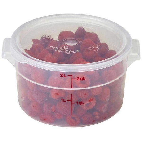 Фото Контейнер для хранения продуктов Cambro D 208 мм, 1,9 л, со шкалой, полипропилен — арт. RFS2PP 190 1