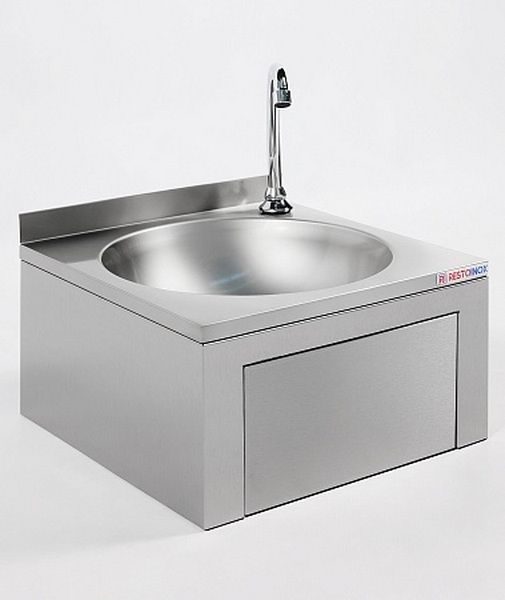 Фото Рукомойник металлический RESTOINOX настенный коленный — арт. РНКXГ-40/40-Б 3