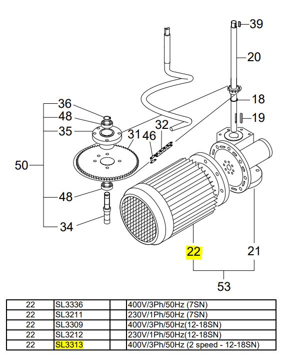 Двигатель 2-х скор. FIMAR SL3313 DN30B2/4-14