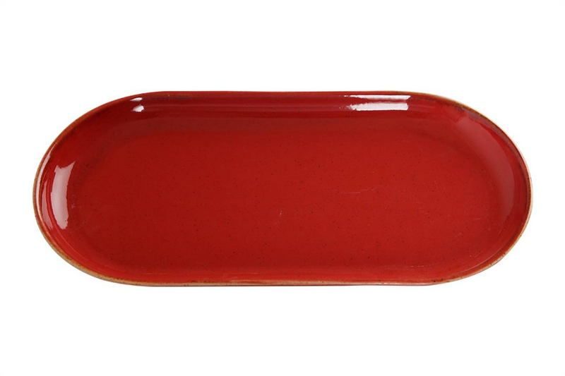 Фото Блюдо овальное Porland Seasons Red 30х15 см — арт. 118130 красный 1