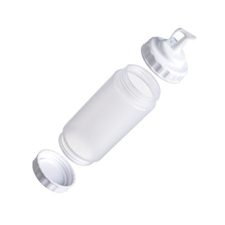 Фото Емкость для соуса Gastroplast 500 мл, D 70 мм, H 200 мм, 2 крышки (белые), прозрачная артикул 79688 1
