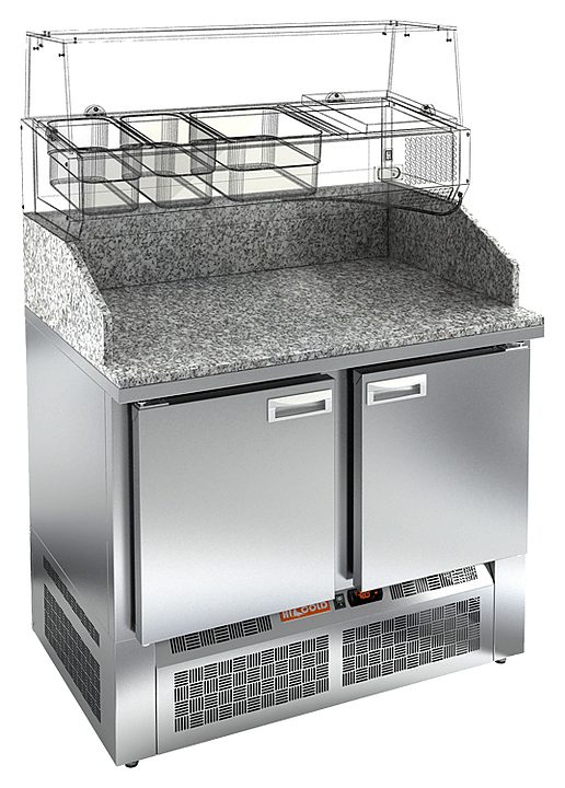 Стол для пиццы HICOLD PZE3-11/SN камень (R290)
