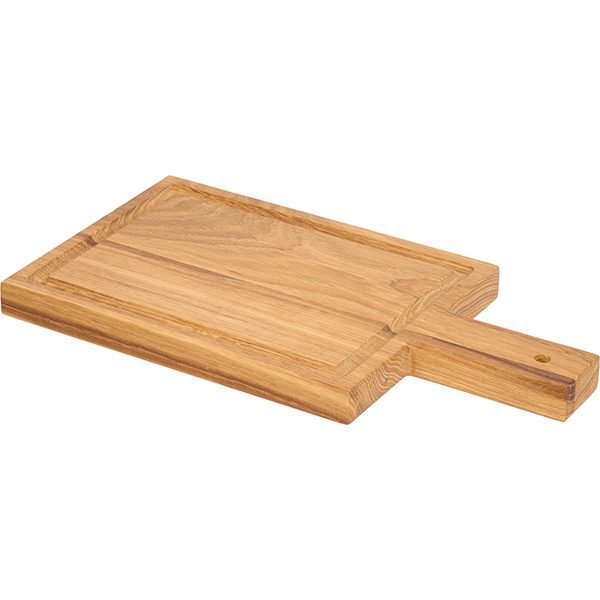 Фото Доска для подачи с ручкой PPwood L 270/380 мм, B 200 мм, H 25 мм, дуб — арт. Q206O-06N 2