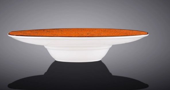 Фото Тарелка Wilmax Splash оранжево-белая 200 мл, D 240 мм — арт. WL-667325/A 1