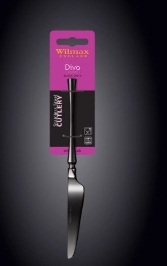 Фото Нож столовый Wilmax Diva черный L 225 мм (на блистере) — арт. WL-999531/1B 1