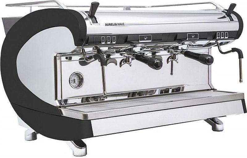 Фото Кофемашина рожковая Nuova Simonelli Aurelia Wave Sem black 2gr + high gr + LED (высокая группа, LED) 1