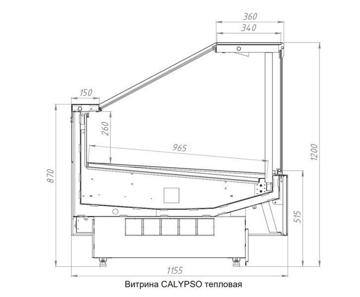 Фото Витрина тепловая BrandFord CALYPSO 125 тепловая — арт. СВ518 3