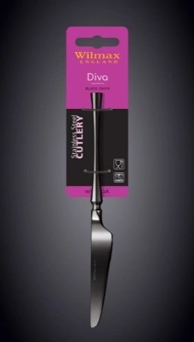 Фото Нож десертный Wilmax Diva черный L 205 мм (на блистере) — арт. WL-999536/1B 1