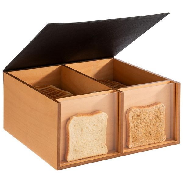 Фото Емкость для закусок APS Toast Box H 160 мм, L 360 мм, B 335 мм бежевая, черная артикул 11713 3