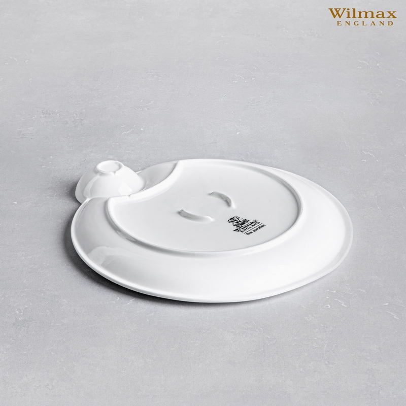 Фото Блюдо для подачи Wilmax Teona D 300 мм круглое, с соусником, утолщенный край артикул 992581 3